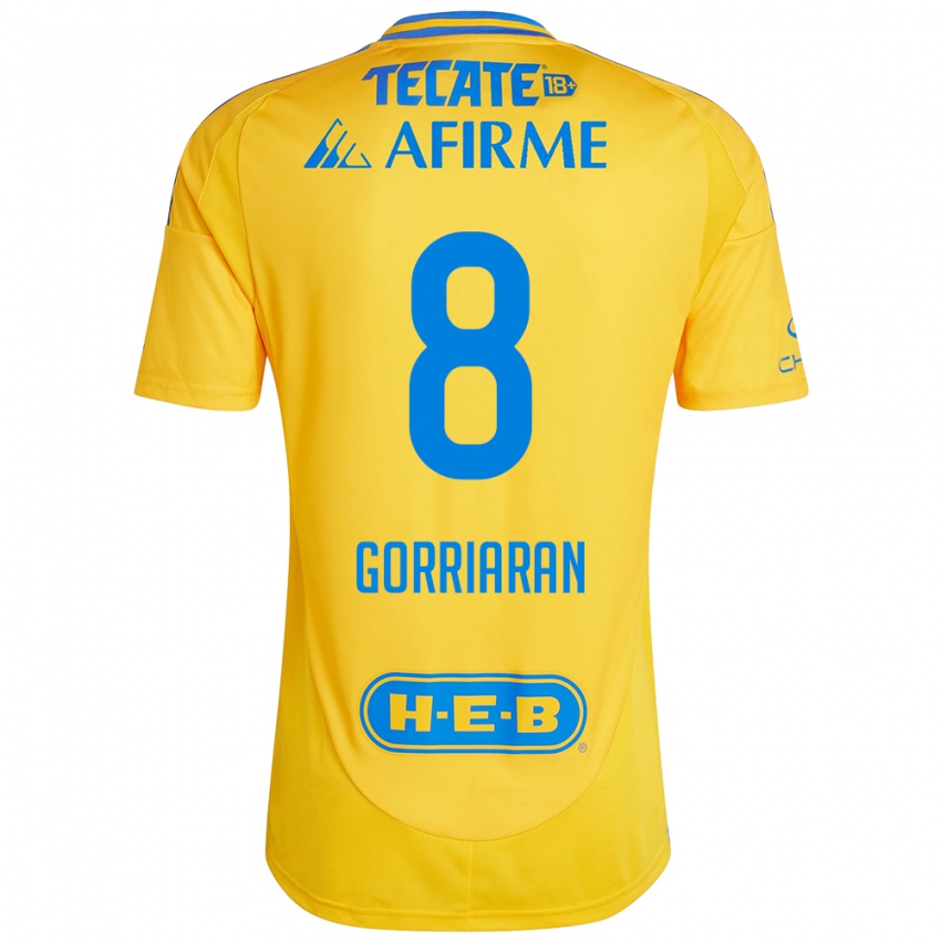 Kinderen Fernando Gorriarán #8 Goud Geel Thuisshirt Thuistenue 2024/25 T-Shirt