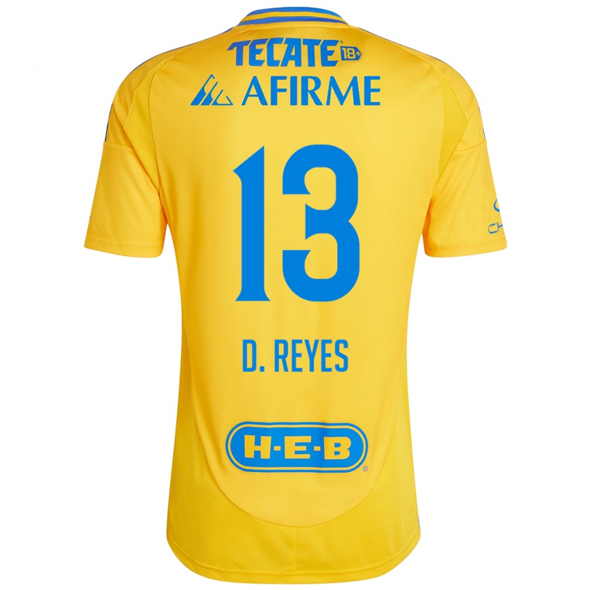 Kinderen Diego Reyes #13 Goud Geel Thuisshirt Thuistenue 2024/25 T-Shirt