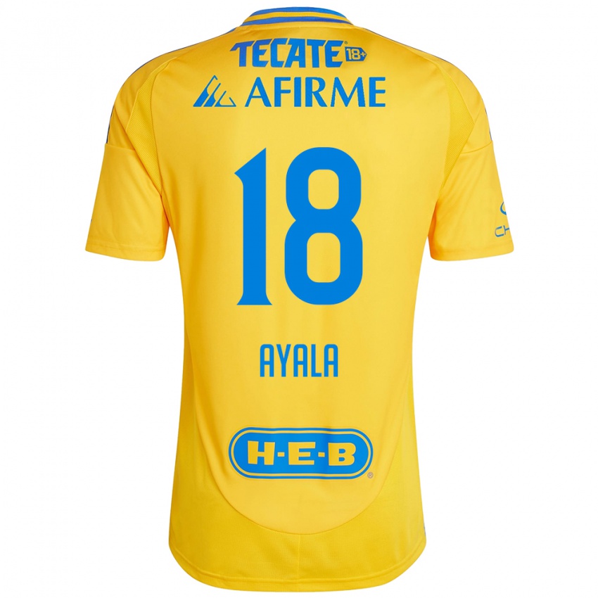 Kinderen David Ayala #18 Goud Geel Thuisshirt Thuistenue 2024/25 T-Shirt