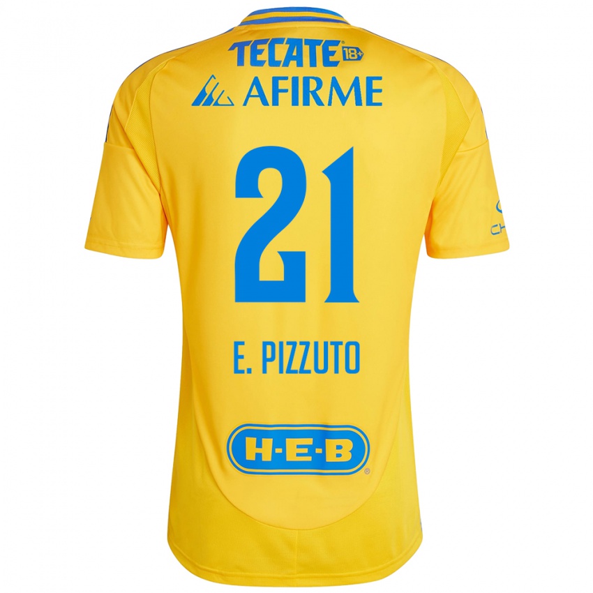 Kinderen Eugenio Pizzuto #21 Goud Geel Thuisshirt Thuistenue 2024/25 T-Shirt