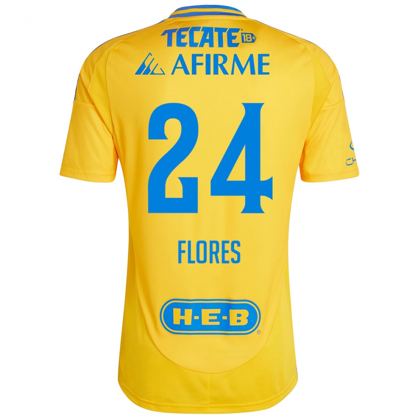 Kinderen Marcelo Flores #24 Goud Geel Thuisshirt Thuistenue 2024/25 T-Shirt