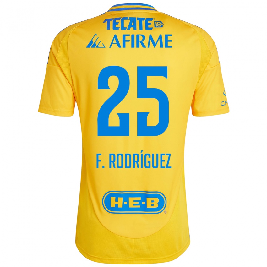 Kinderen Felipe Rodríguez #25 Goud Geel Thuisshirt Thuistenue 2024/25 T-Shirt