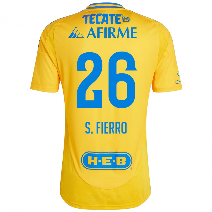 Kinderen Sebastián Fierro #26 Goud Geel Thuisshirt Thuistenue 2024/25 T-Shirt