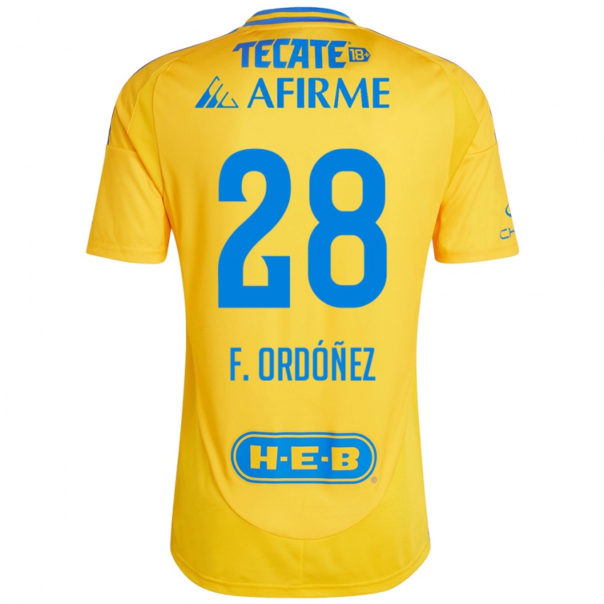 Kinderen Fernando Ordóñez #28 Goud Geel Thuisshirt Thuistenue 2024/25 T-Shirt