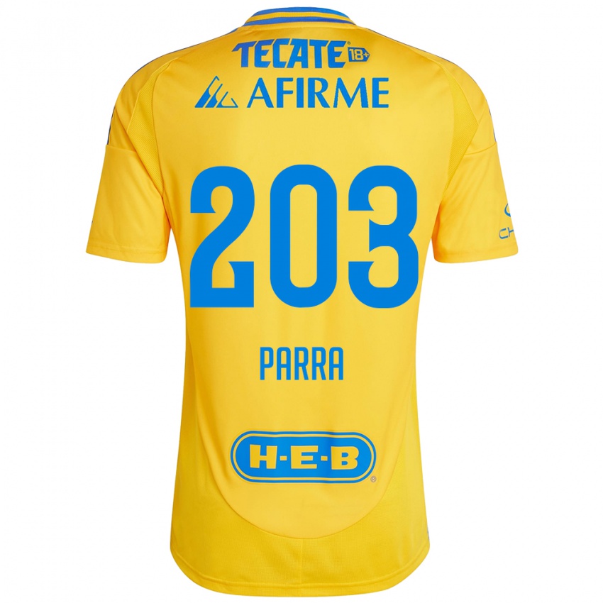 Kinderen Bernardo Parra #203 Goud Geel Thuisshirt Thuistenue 2024/25 T-Shirt