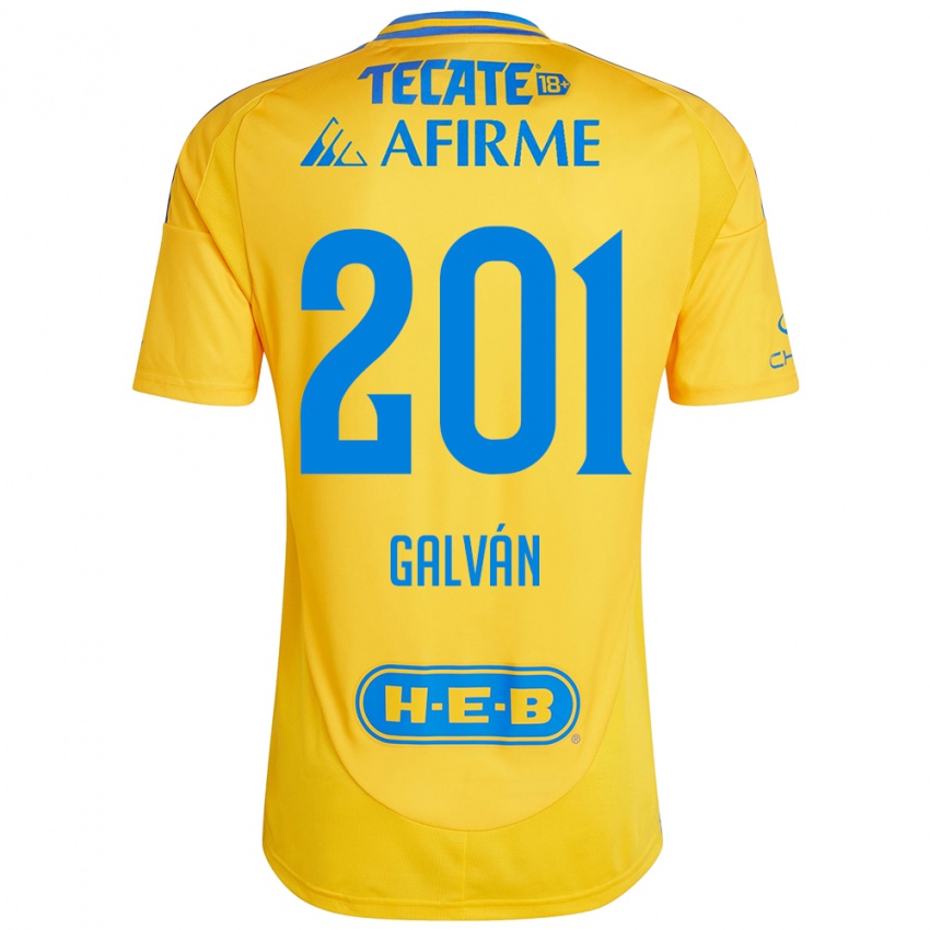 Kinderen Isac Galván #201 Goud Geel Thuisshirt Thuistenue 2024/25 T-Shirt