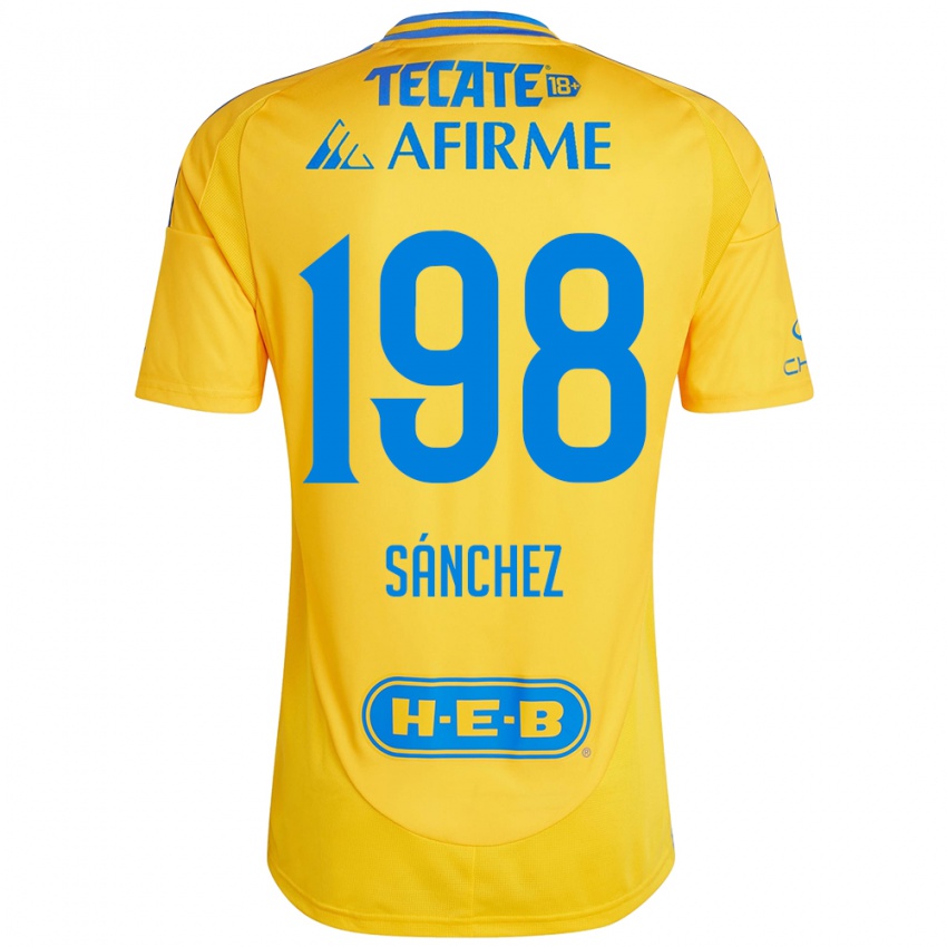 Kinderen Diego Sánchez #198 Goud Geel Thuisshirt Thuistenue 2024/25 T-Shirt