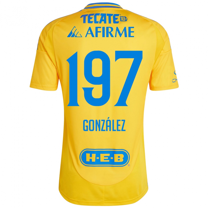 Kinderen Germán González #197 Goud Geel Thuisshirt Thuistenue 2024/25 T-Shirt