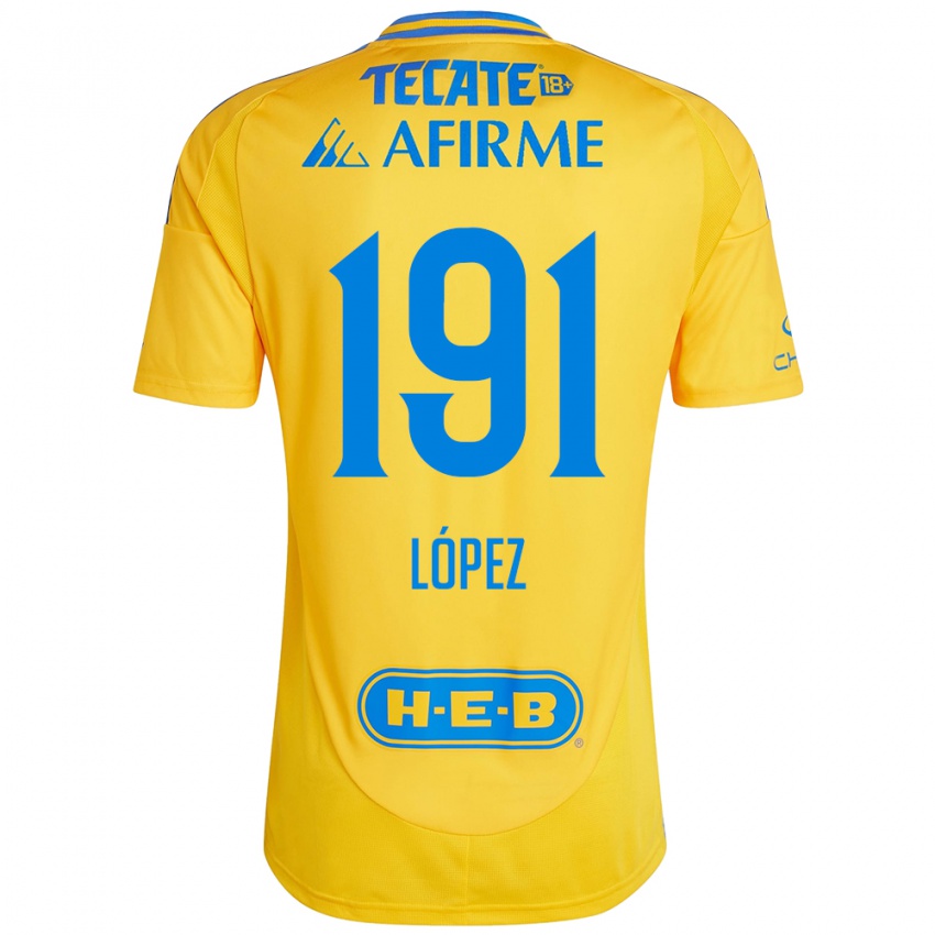 Kinderen Adrián López #191 Goud Geel Thuisshirt Thuistenue 2024/25 T-Shirt