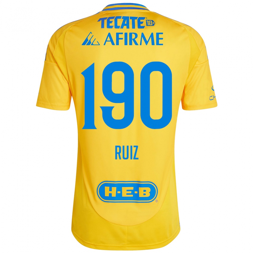 Kinderen Óscar Ruiz #190 Goud Geel Thuisshirt Thuistenue 2024/25 T-Shirt