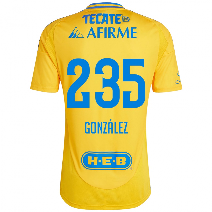 Kinderen Mauricio González #235 Goud Geel Thuisshirt Thuistenue 2024/25 T-Shirt