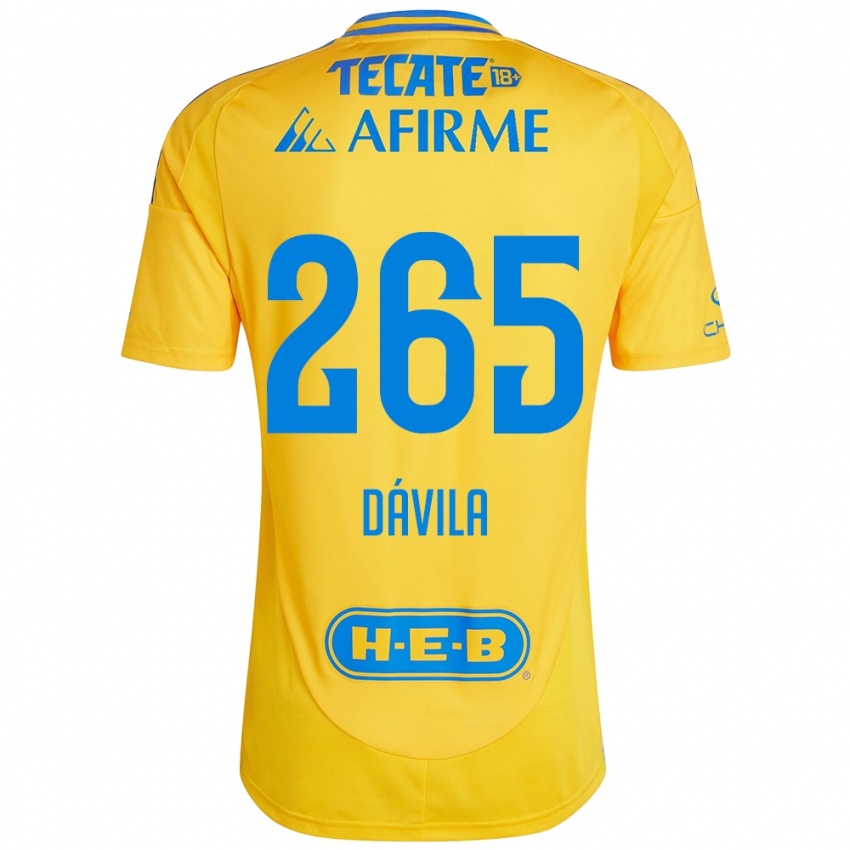 Kinderen Emiliano Dávila #265 Goud Geel Thuisshirt Thuistenue 2024/25 T-Shirt