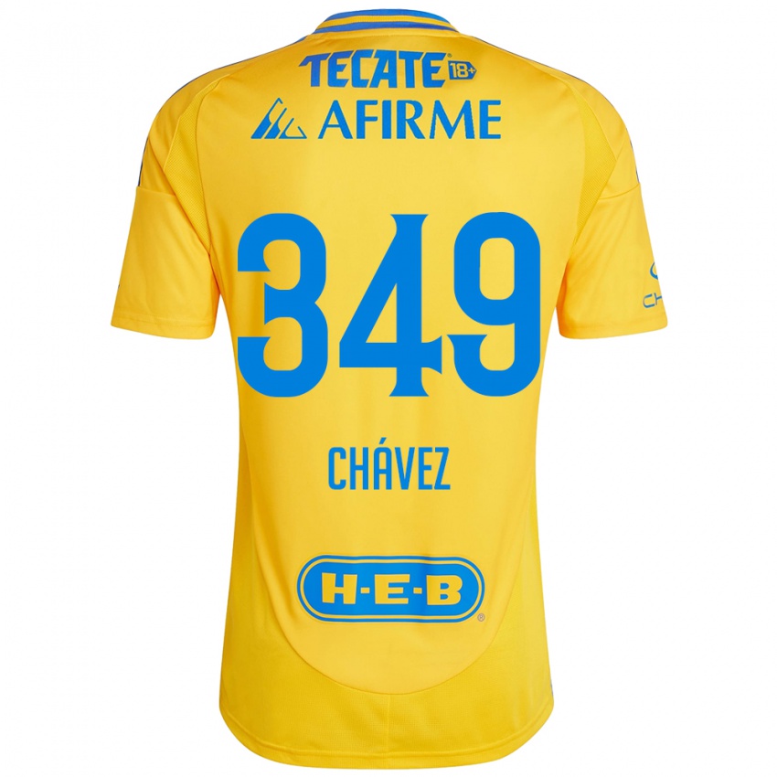 Kinderen Jorge Chávez #349 Goud Geel Thuisshirt Thuistenue 2024/25 T-Shirt