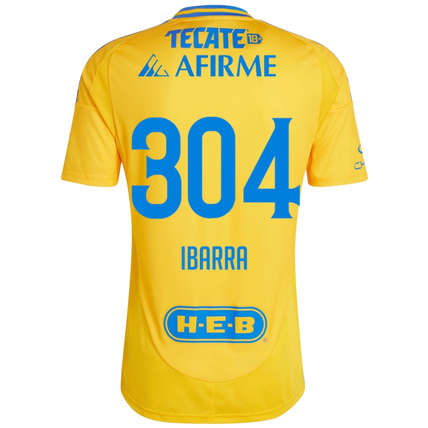 Kinderen Luis Ibarra #304 Goud Geel Thuisshirt Thuistenue 2024/25 T-Shirt