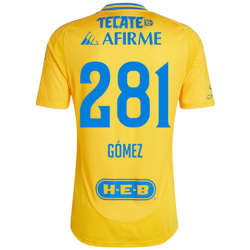 Kinderen Luis Gómez #281 Goud Geel Thuisshirt Thuistenue 2024/25 T-Shirt