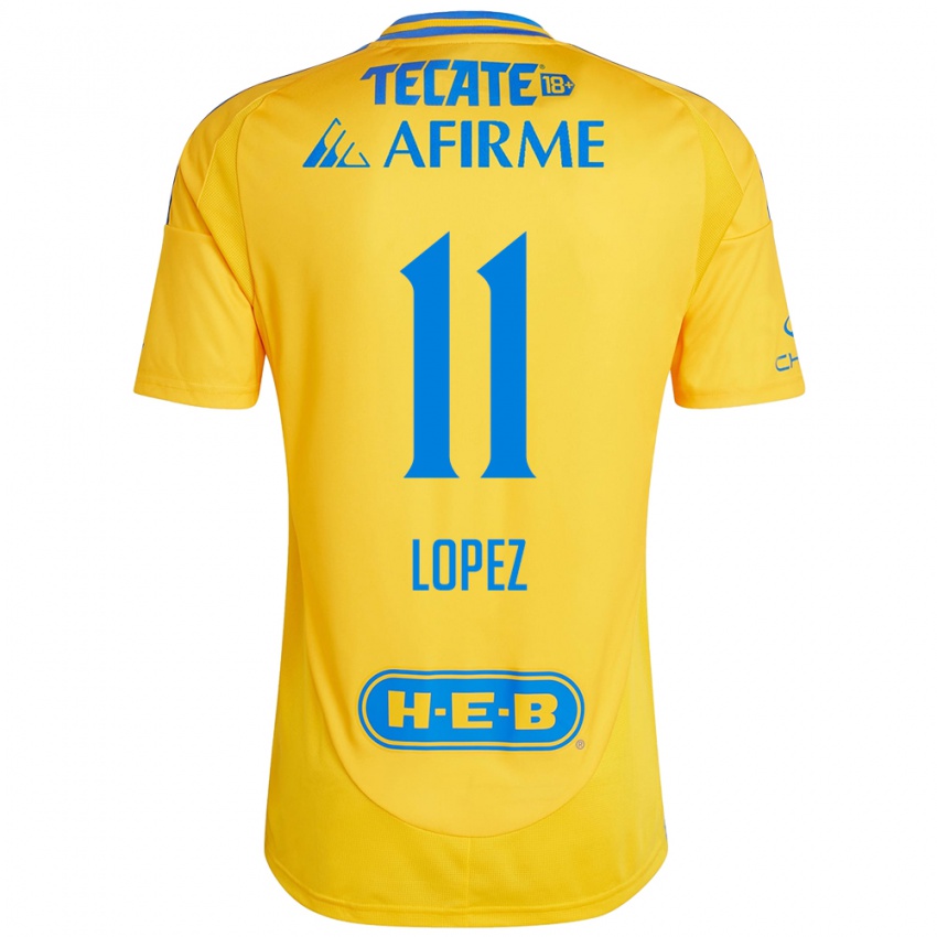 Kinderen Nicolas Lopez #11 Goud Geel Thuisshirt Thuistenue 2024/25 T-Shirt