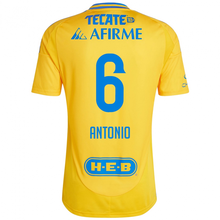 Kinderen Nancy Antonio #6 Goud Geel Thuisshirt Thuistenue 2024/25 T-Shirt