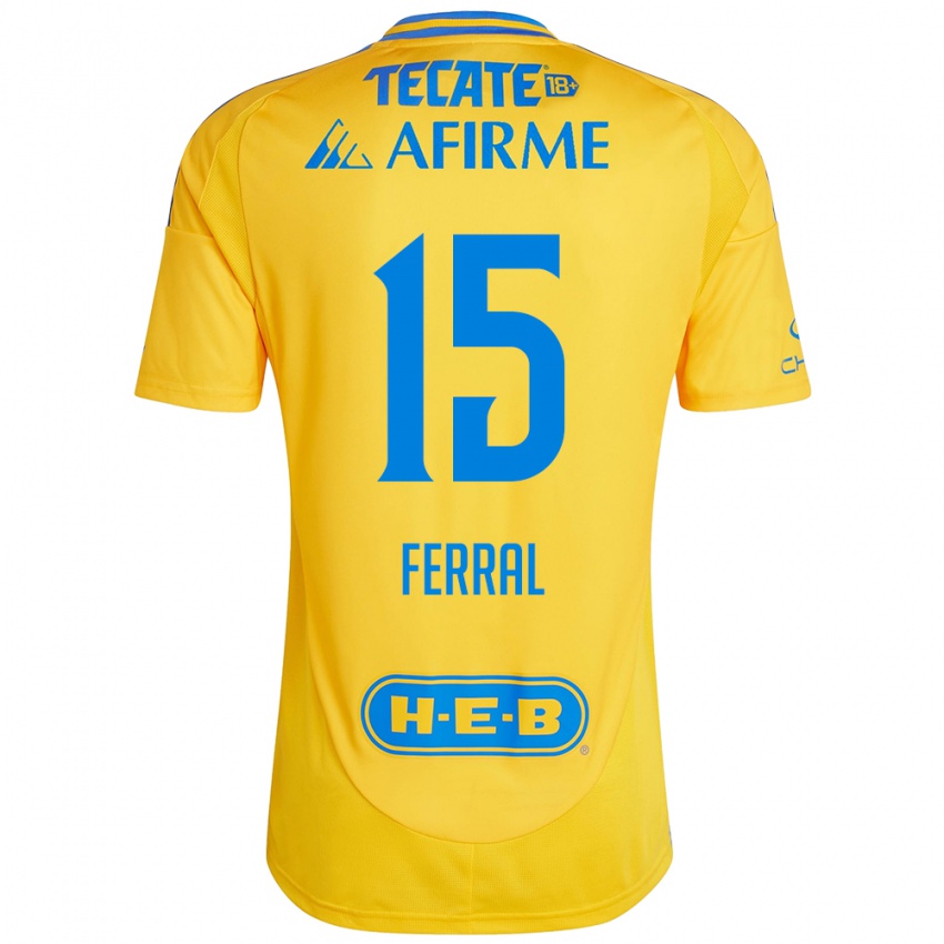 Kinderen Cristina Ferral #15 Goud Geel Thuisshirt Thuistenue 2024/25 T-Shirt