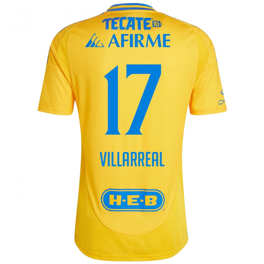 Kinderen Natalia Villarreal #17 Goud Geel Thuisshirt Thuistenue 2024/25 T-Shirt