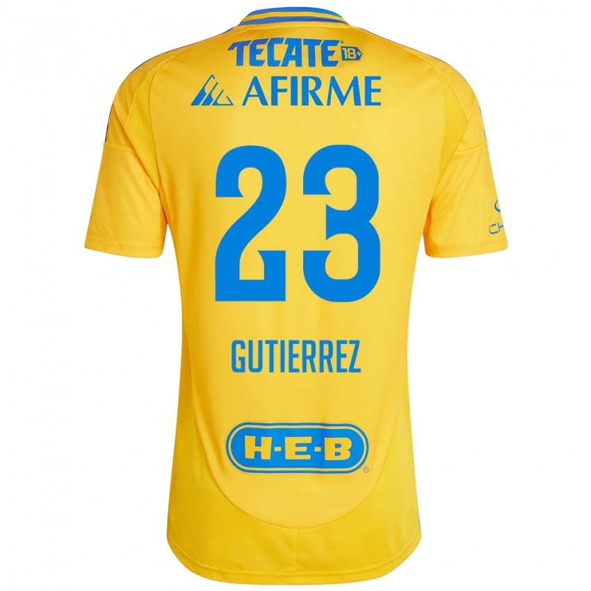 Kinderen Jana Gutierrez #23 Goud Geel Thuisshirt Thuistenue 2024/25 T-Shirt