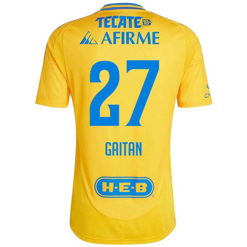 Kinderen Natalia Gaitan #27 Goud Geel Thuisshirt Thuistenue 2024/25 T-Shirt