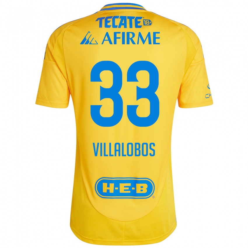 Kinderen Vania Villalobos #33 Goud Geel Thuisshirt Thuistenue 2024/25 T-Shirt