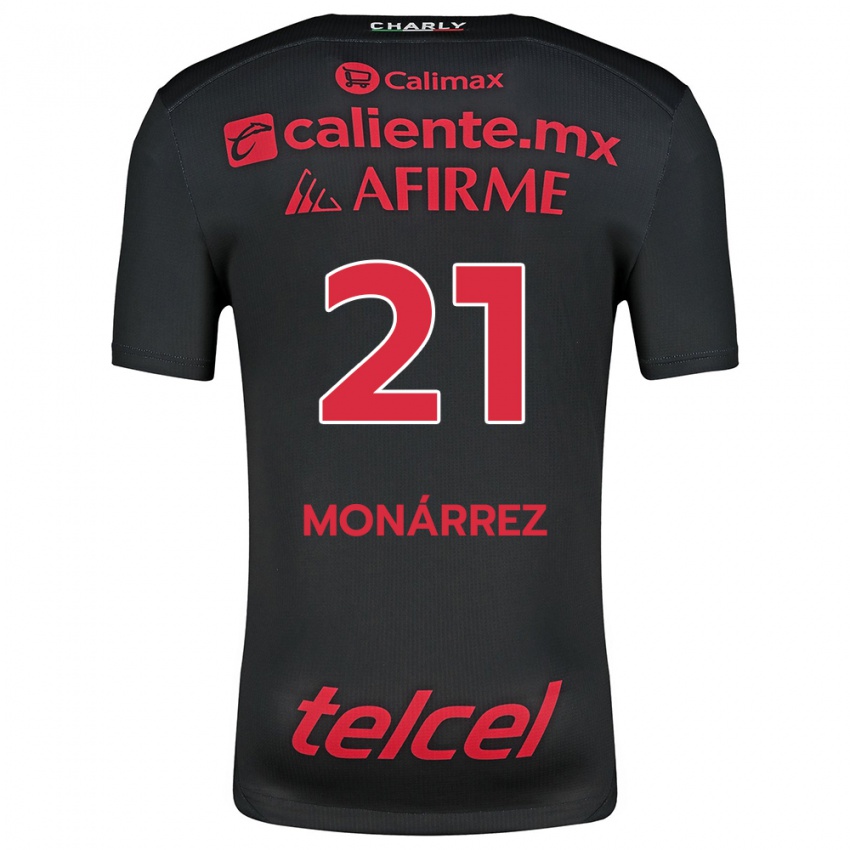 Kinderen Fernando Monárrez #21 Zwart Rood Thuisshirt Thuistenue 2024/25 T-Shirt