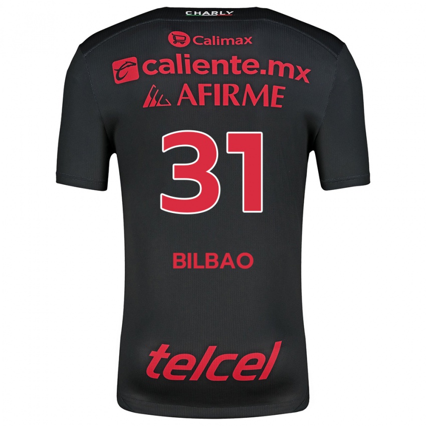 Kinderen Unai Bilbao #31 Zwart Rood Thuisshirt Thuistenue 2024/25 T-Shirt