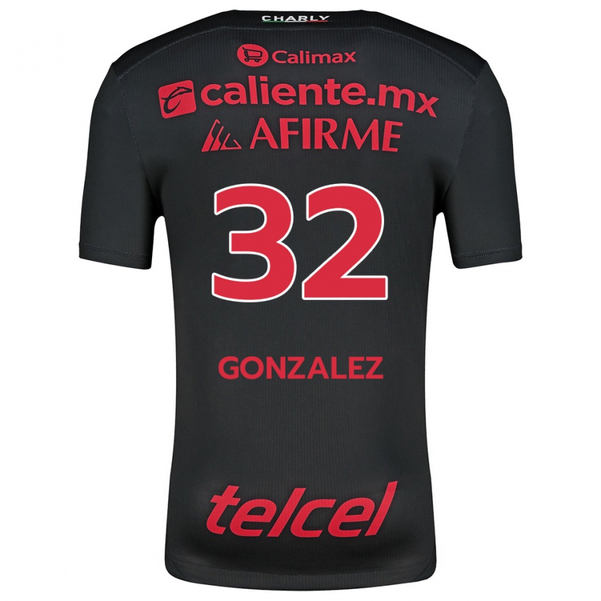 Kinderen Carlos Gonzalez #32 Zwart Rood Thuisshirt Thuistenue 2024/25 T-Shirt