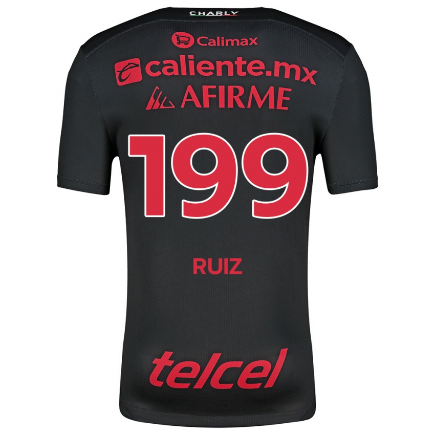 Kinderen Emilio Ruiz #199 Zwart Rood Thuisshirt Thuistenue 2024/25 T-Shirt