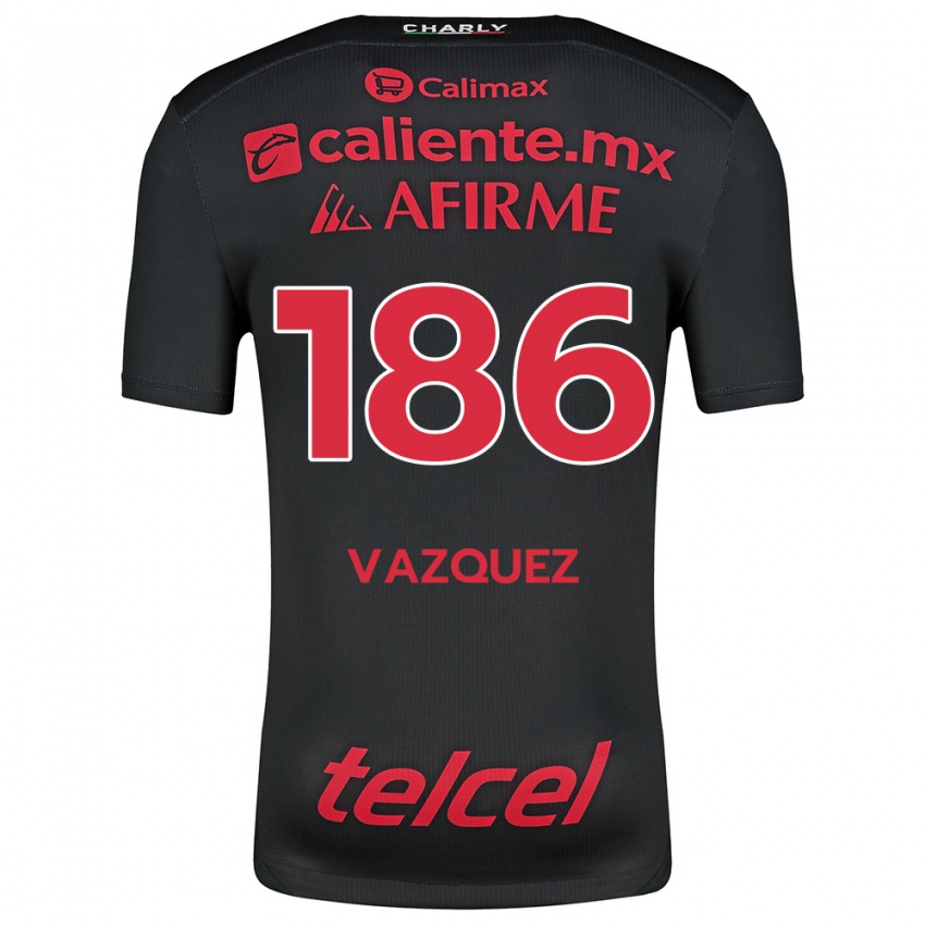 Kinderen Octavio Vázquez #186 Zwart Rood Thuisshirt Thuistenue 2024/25 T-Shirt