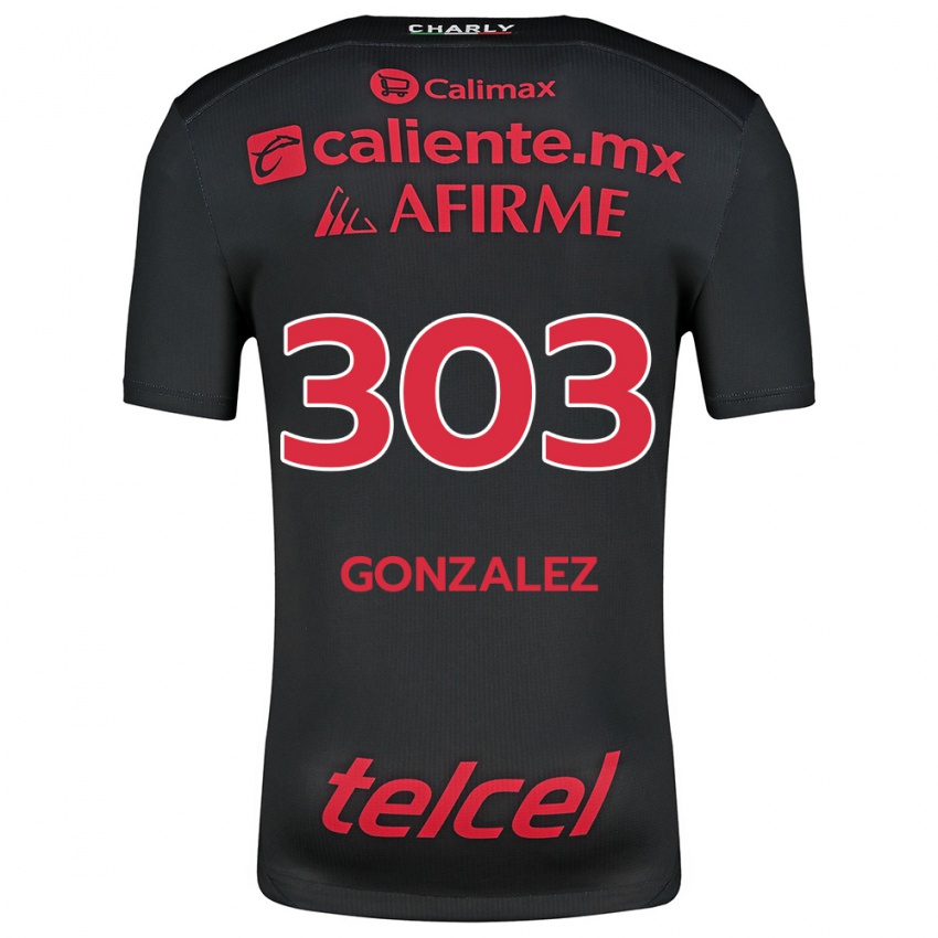 Kinderen Osmar González #303 Zwart Rood Thuisshirt Thuistenue 2024/25 T-Shirt