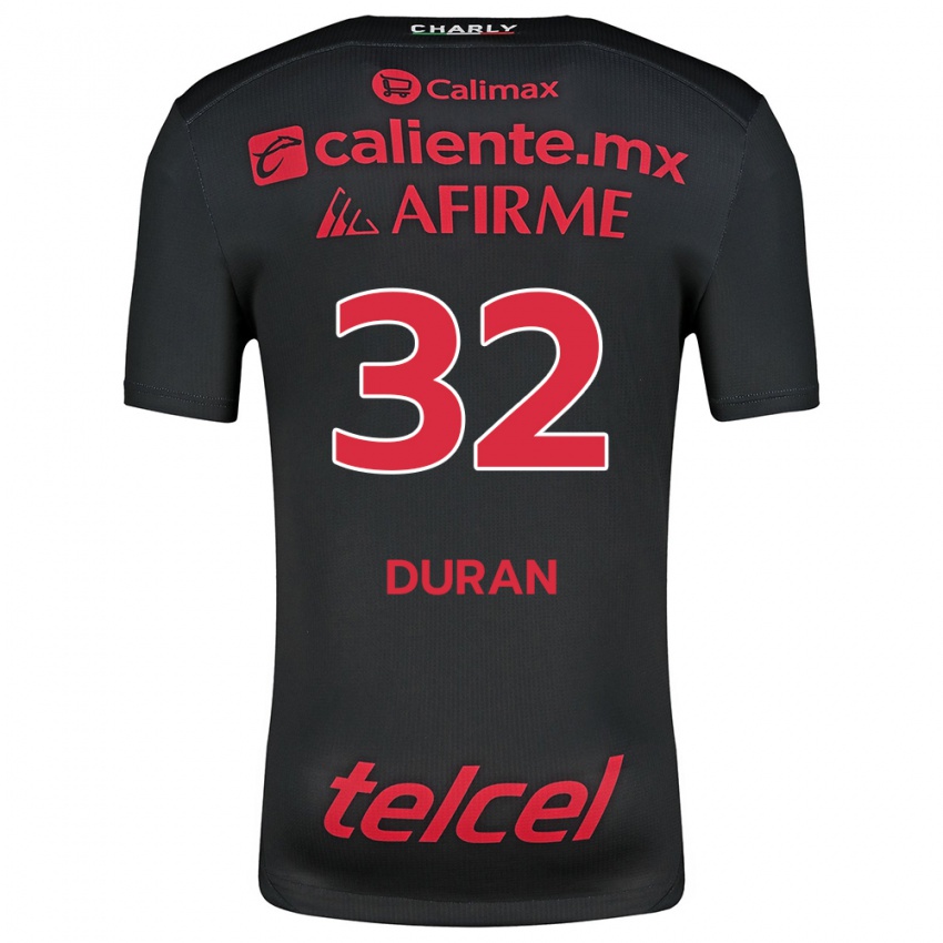 Kinderen Ailed Duran #32 Zwart Rood Thuisshirt Thuistenue 2024/25 T-Shirt