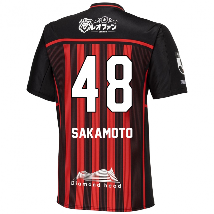 Kinderen Kanta Sakamoto #48 Rood Zwart Thuisshirt Thuistenue 2024/25 T-Shirt