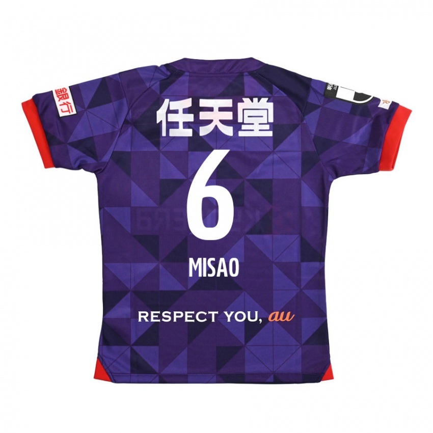 Kinderen Yuto Misao #6 Paars Wit Thuisshirt Thuistenue 2024/25 T-Shirt