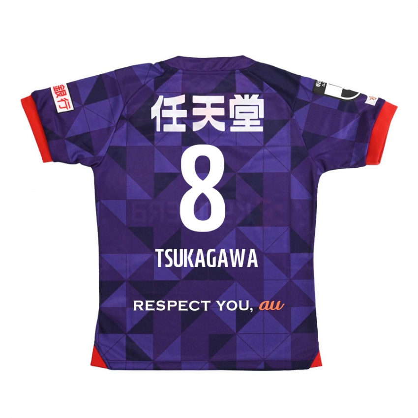 Kinderen Koki Tsukagawa #8 Paars Wit Thuisshirt Thuistenue 2024/25 T-Shirt