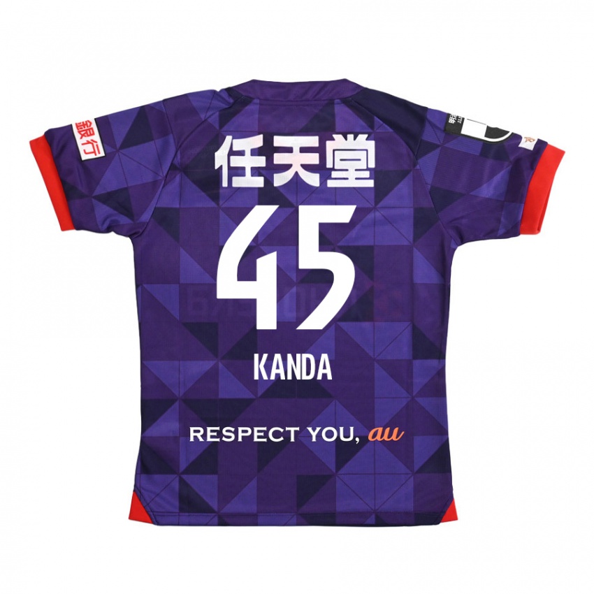 Kinderen Kotaro Kanda #45 Paars Wit Thuisshirt Thuistenue 2024/25 T-Shirt