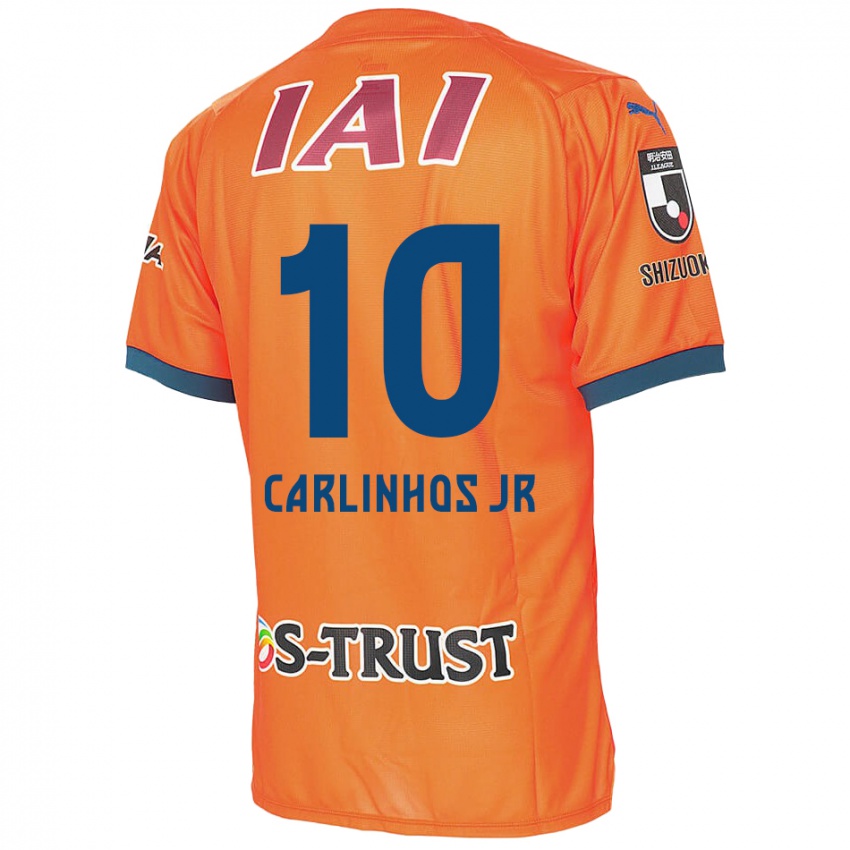 Kinderen Carlinhos Junior #10 Oranje Blauw Thuisshirt Thuistenue 2024/25 T-Shirt