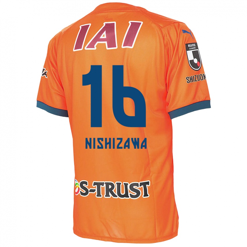 Kinderen Kenta Nishizawa #16 Oranje Blauw Thuisshirt Thuistenue 2024/25 T-Shirt