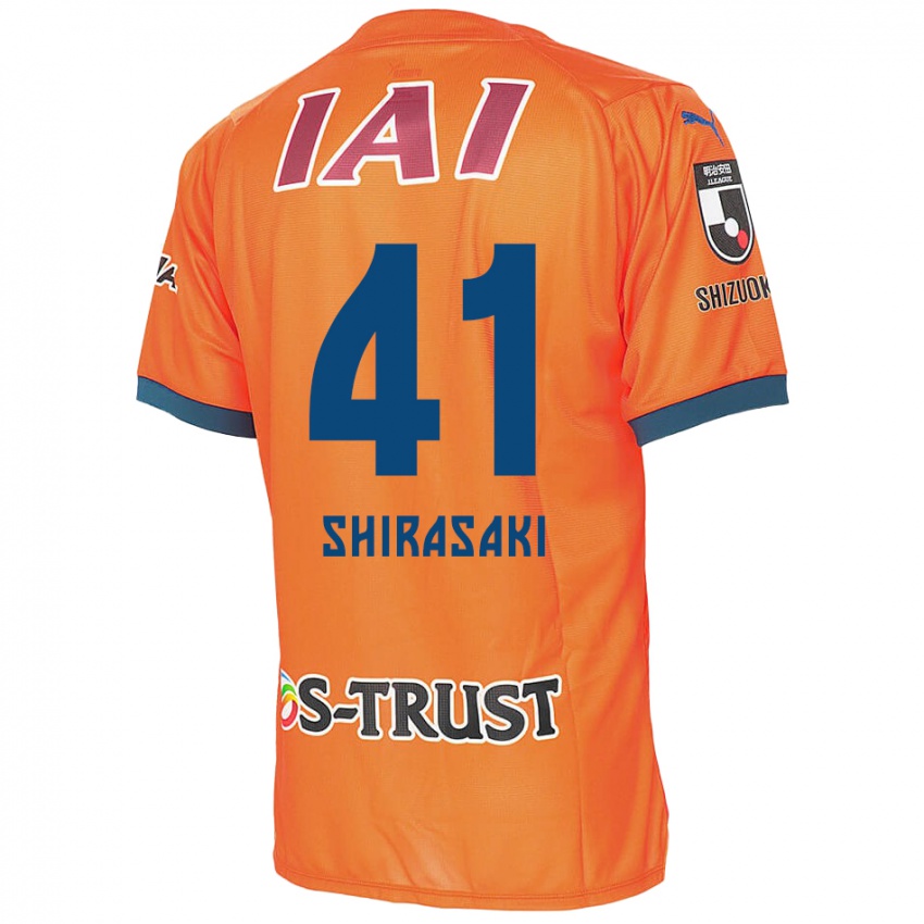 Kinderen Ryohei Shirasaki #41 Oranje Blauw Thuisshirt Thuistenue 2024/25 T-Shirt