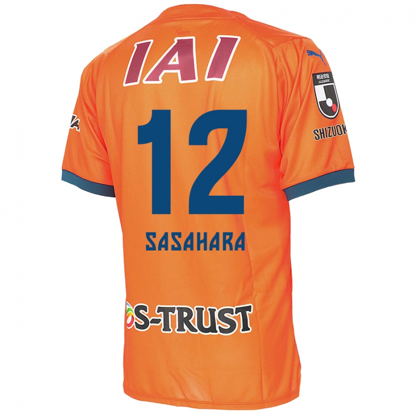 Kinderen Kenshin Sasahara #12 Oranje Blauw Thuisshirt Thuistenue 2024/25 T-Shirt