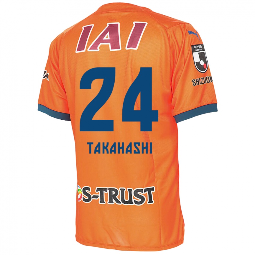 Kinderen Yuzuki Takahashi #24 Oranje Blauw Thuisshirt Thuistenue 2024/25 T-Shirt