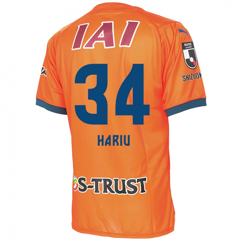 Kinderen Ryota Hariu #34 Oranje Blauw Thuisshirt Thuistenue 2024/25 T-Shirt