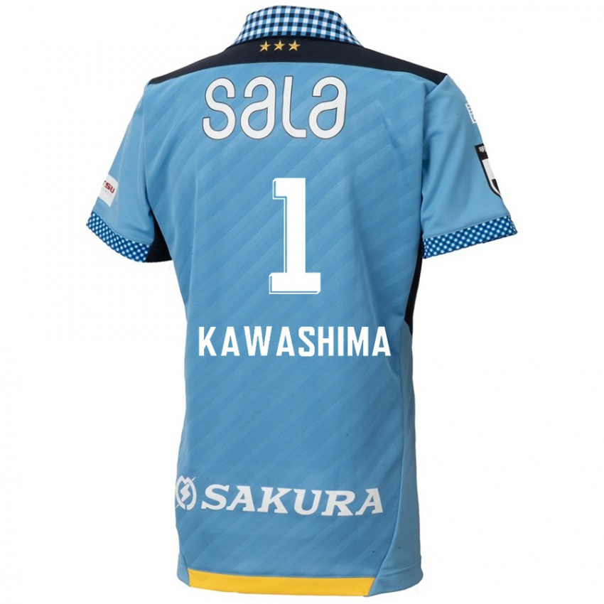 Kinderen Eiji Kawashima #1 Blauw Zwart Thuisshirt Thuistenue 2024/25 T-Shirt