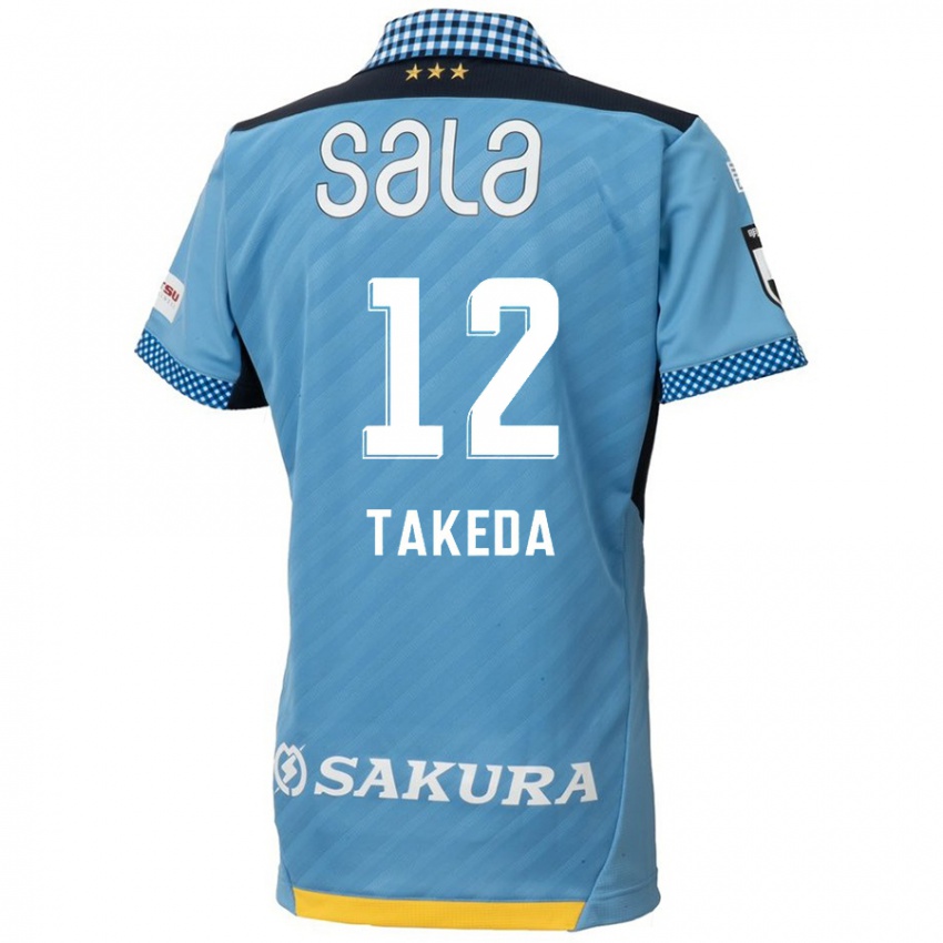 Kinderen Yusei Takeda #12 Blauw Zwart Thuisshirt Thuistenue 2024/25 T-Shirt