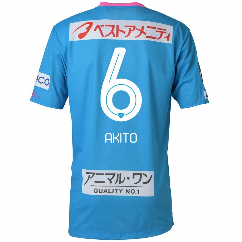 Kinderen Akito Fukuta #6 Blauw Roze Thuisshirt Thuistenue 2024/25 T-Shirt