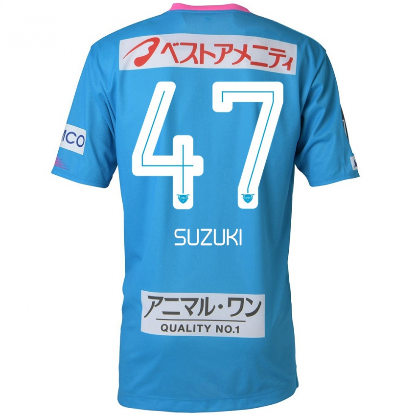 Kinderen Daichi Suzuki #47 Blauw Roze Thuisshirt Thuistenue 2024/25 T-Shirt