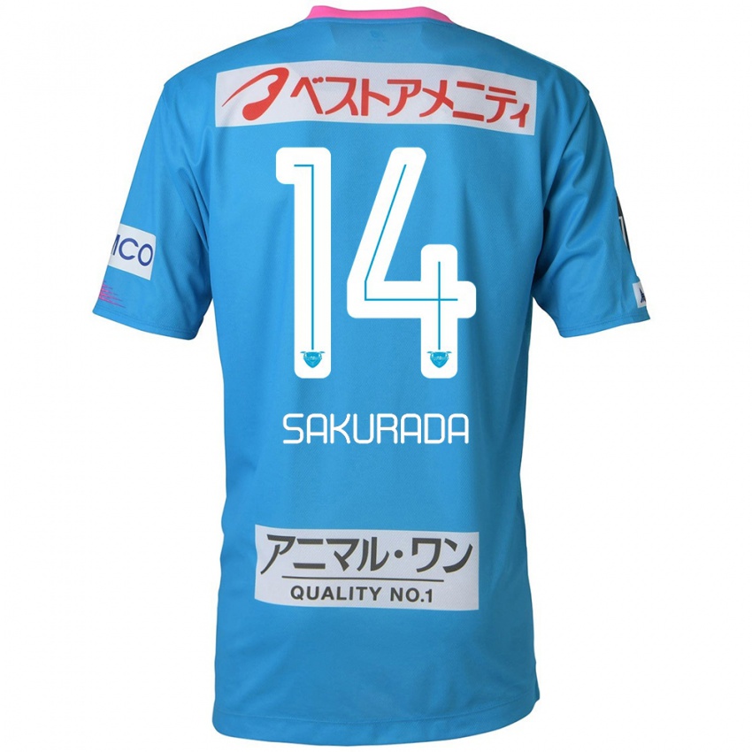 Kinderen Ryu Sakurada #14 Blauw Roze Thuisshirt Thuistenue 2024/25 T-Shirt