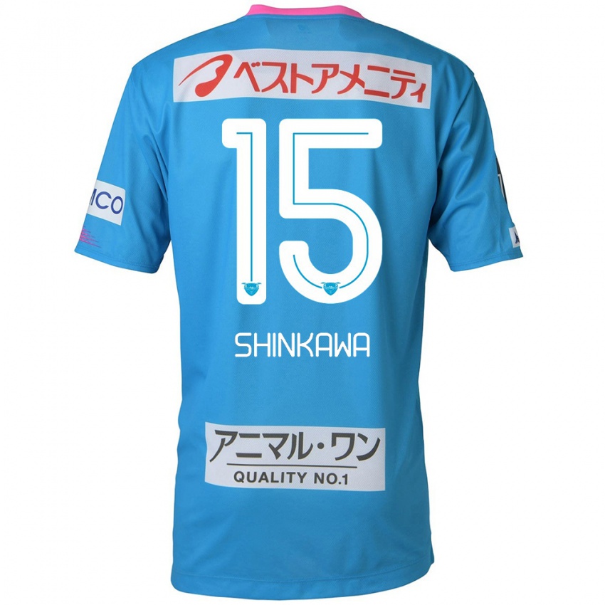 Kinderen Shion Shinkawa #15 Blauw Roze Thuisshirt Thuistenue 2024/25 T-Shirt