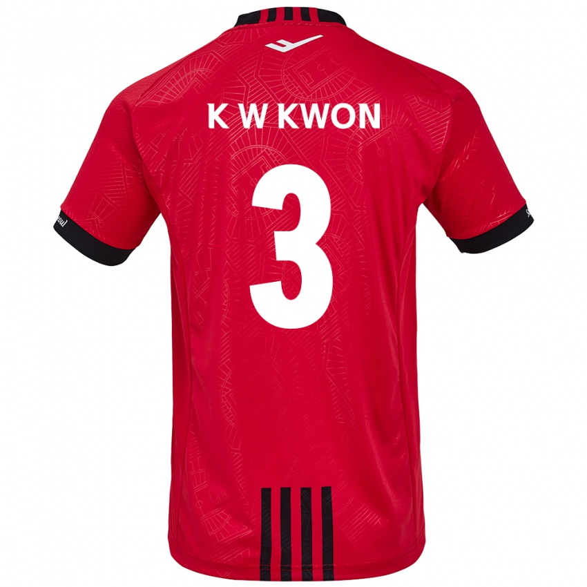 Kinderen Wan-Kyu Kwon #3 Rood Zwart Thuisshirt Thuistenue 2024/25 T-Shirt